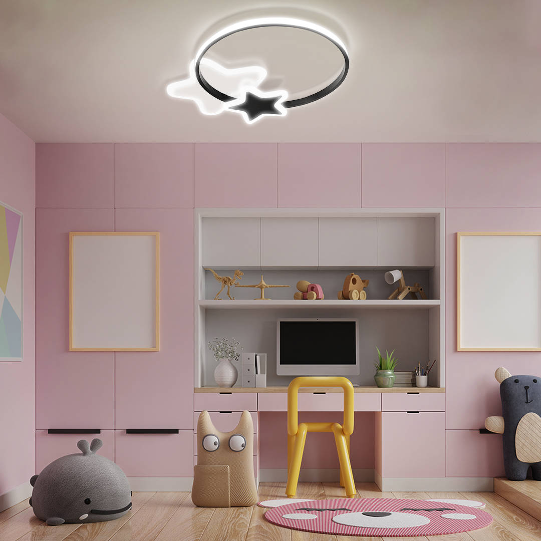 Lampa sufitowa dla dzieci CZARNO-BIAŁE GWIAZDKI.jpg
